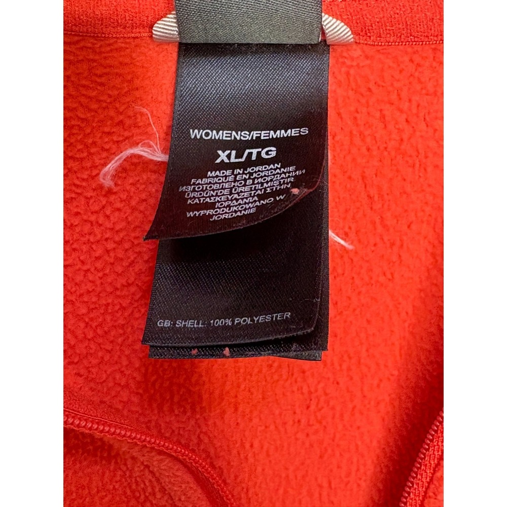 The North Face 1/4 Zip Fleece Pullover Jacket Womens Orange Embroidered Logo XL - Picture 5 of 6
